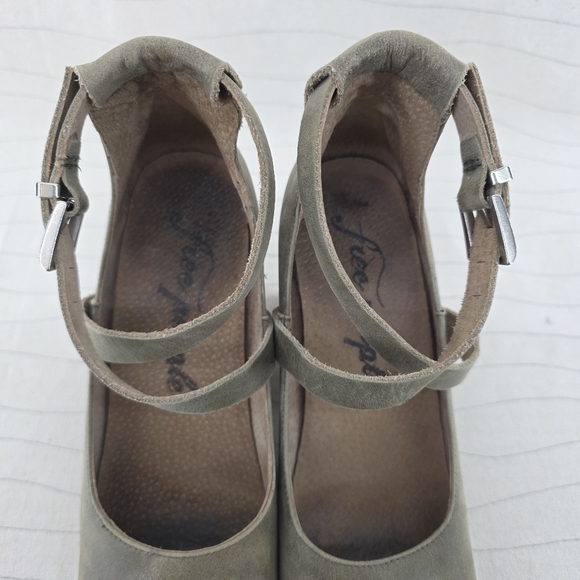 Free People Womens Buena Vista Leather Platform Wedge Strappy Heels Size 37 EU - Picture 6 of 15